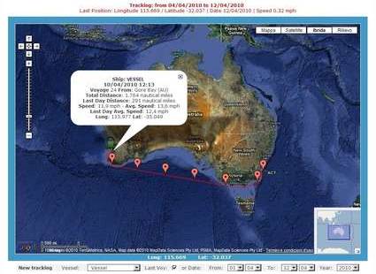 Tracciamento navi e flotta del software di gestione delle Flotte navali